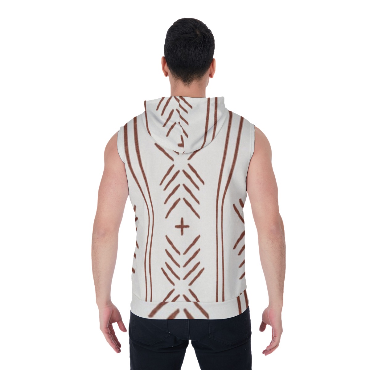 All-Over Print Men's Zipper-Up Sleeveless Hoodie - Image 2